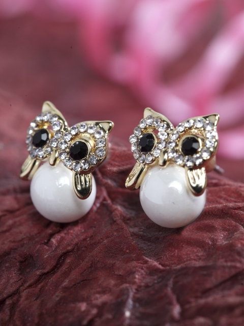 

DIVA WALK Gold-Toned Contemporary Studs Earrings