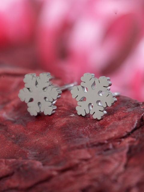 

DIVA WALK Silver-Toned Contemporary Studs Earrings