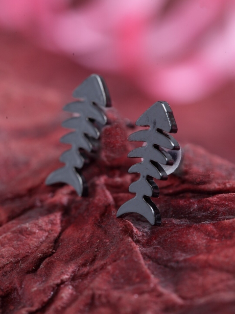 

DIVA WALK Black Contemporary Studs Earrings