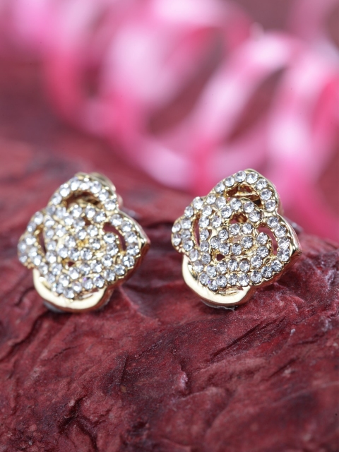 

DIVA WALK Gold-Toned Contemporary Studs Earrings