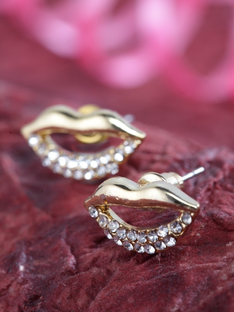

DIVA WALK Gold-Toned Contemporary Studs Earrings