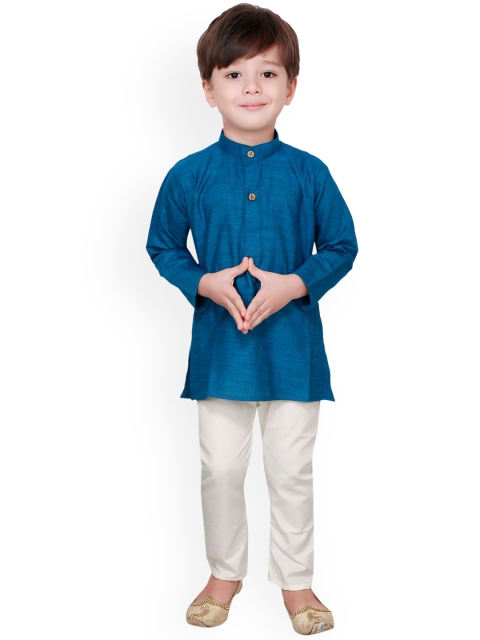 

Ridokidz Boys Teal Regular Kurta with Pyjamas