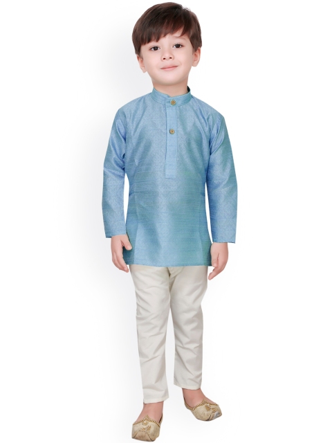 

Ridokidz Boys Blue Woven Design Regular Kurta with Pyjamas