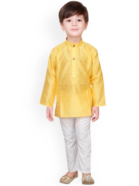 

Ridokidz Boys Yellow Regular Kurta with Pyjamas
