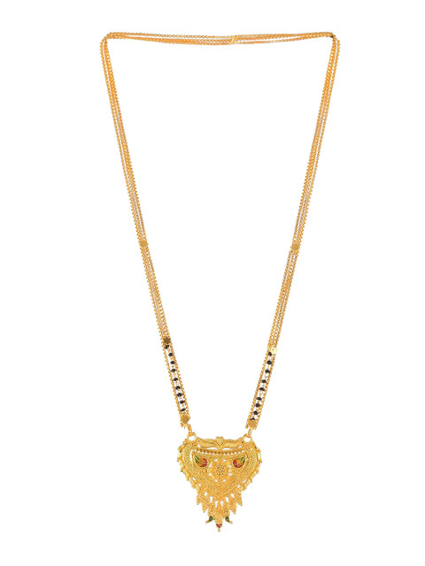 

Silvermerc Designs Gold Long Mangalsutra Chain Necklace