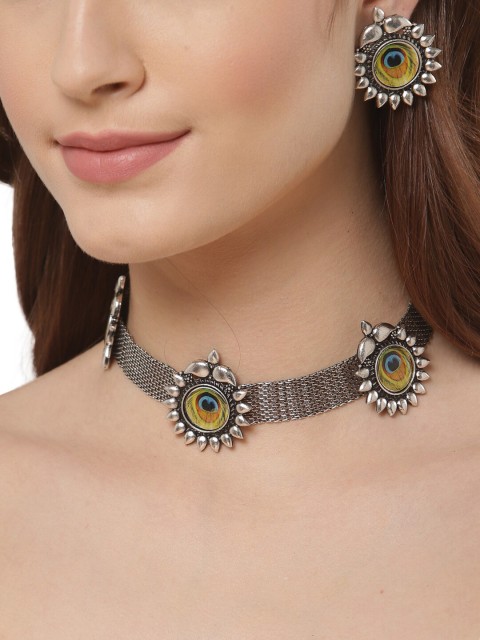 

Shining Diva Oxidised Silver-Plated Jewllery Set