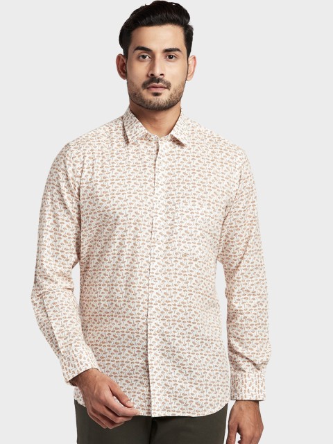 

ColorPlus Men Orange Tailored Fit Floral Opaque Printed Casual Shirt