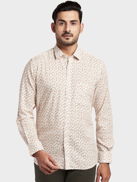 

ColorPlus Men Orange Tailored Fit Floral Opaque Printed Casual Shirt
