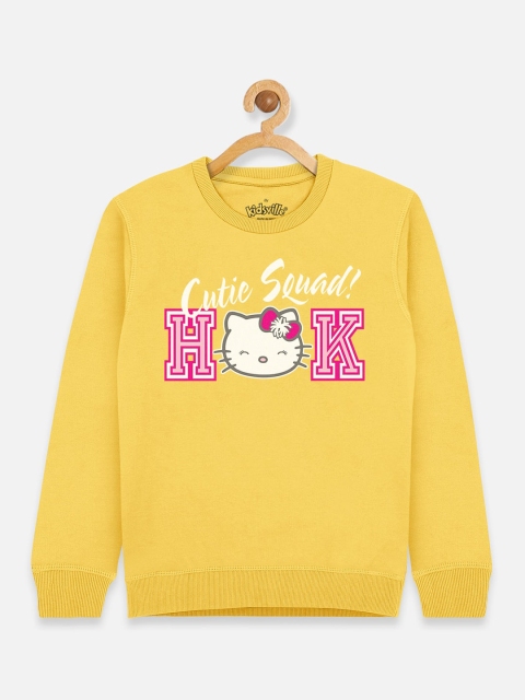 

Kids Ville Girls Yellow Hello Kitty Printed Sweatshirt