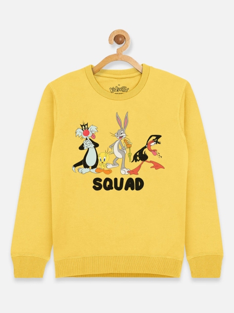 

Kids Ville Girls Yellow Looney Tunes Printed Sweatshirt