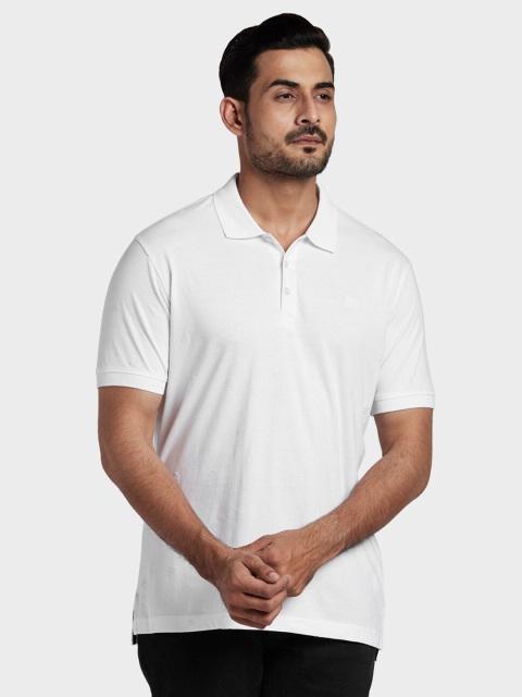 

ColorPlus Men White Polo Collar T-shirt