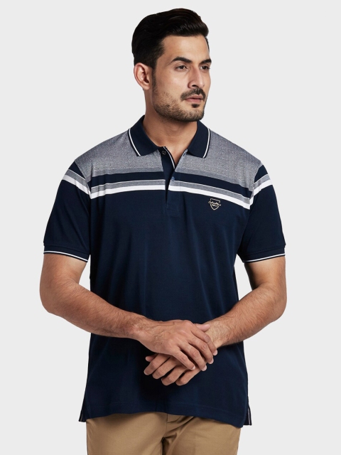 

ColorPlus Men Blue Printed Polo Collar T-shirt