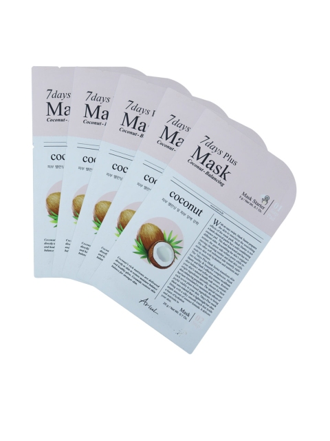 

Ariul Set of 5 7 Days Plus Mask - Coconut, White