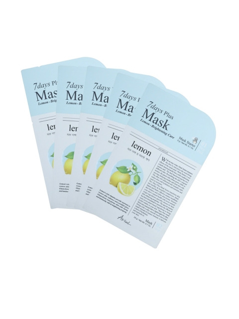 

Ariul Pack of 5 Lemon 7 Days Plus Masks, White