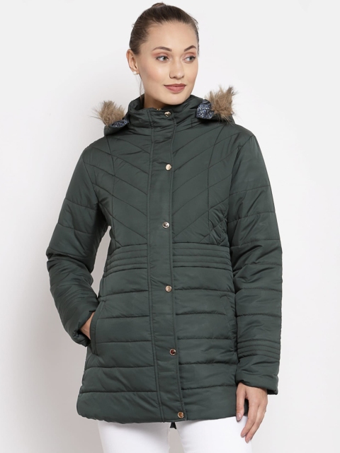 

Juelle Women Olive Green Longline Parka Jacket
