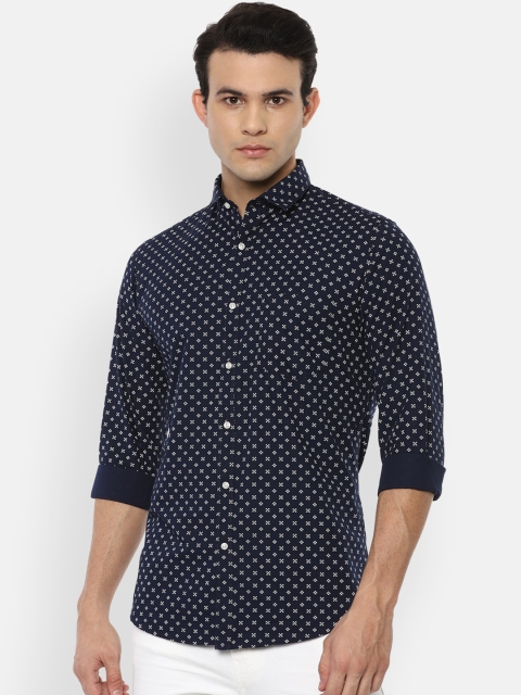 

Van Heusen Sport Men Navy Blue Slim Fit Printed Casual Shirt