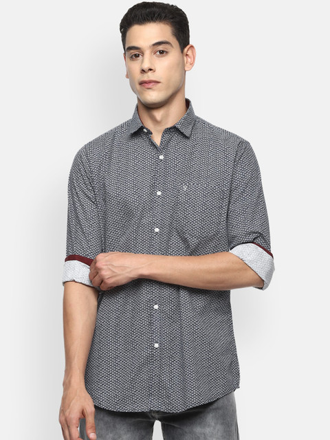 

Van Heusen Sport Men Navy Blue Slim Fit Printed Casual Shirt