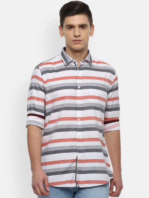 

Van Heusen Sport Men Grey Slim Fit Striped Casual Shirt