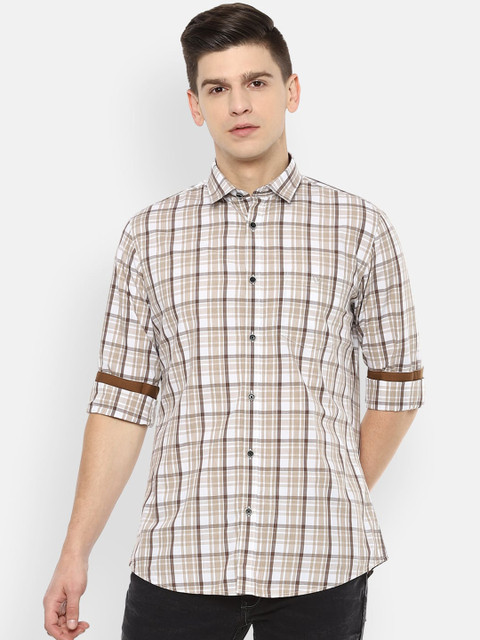 

Van Heusen Sport Men Khaki Slim Fit Checked Casual Shirt