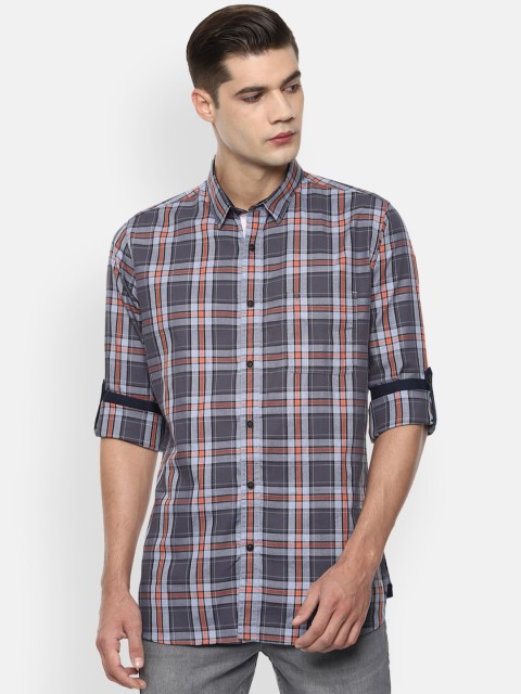 

Van Heusen Sport Men Grey Slim Fit Checked Casual Shirt