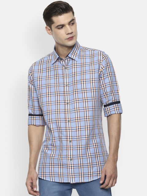 

Van Heusen Sport Men Blue Slim Fit Checked Casual Shirt