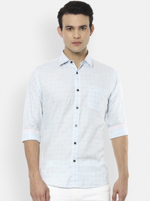 

Van Heusen Sport Men Blue Slim Fit Checked Casual Cotton Shirt