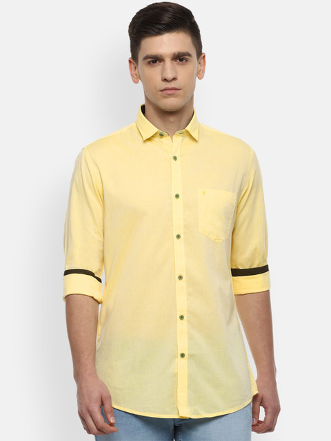 

Van Heusen Sport Men Yellow Solid Slim Fit Casual Shirt