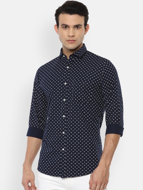 

Van Heusen Sport Men Navy Blue Slim Fit Printed Casual Shirt
