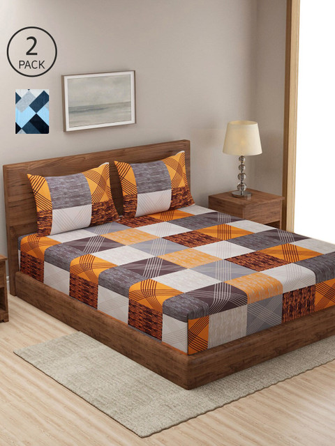 

NEUDIS Multicoloured Printed 180 TC 2 King Bedsheet With 4 Pillow Covers, Multi