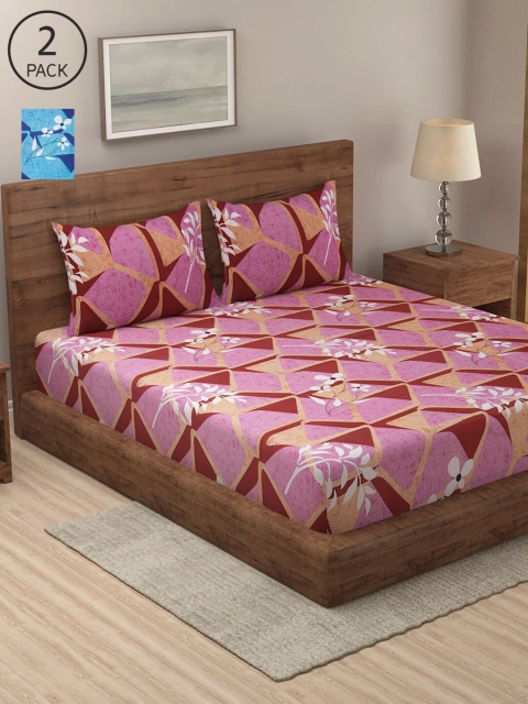 

NEUDIS Multicoloured Printed Cotton 240 TC 2 King Bedsheet with 4 Pillow Covers, Multi