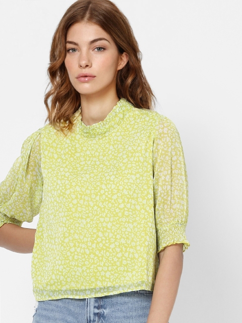 

ONLY Women Green Floral Print Top