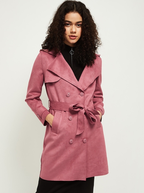 

max Women Pink Windcheater Longline Duster Jacket