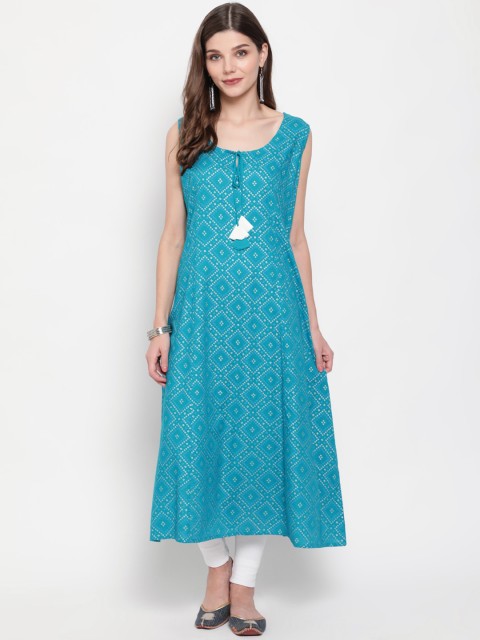 

Luni Women Blue Geometric Printed Kurta