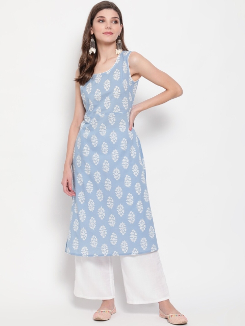 

Luni Women Blue Printed Kurta