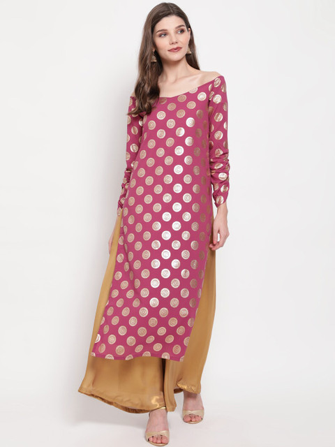 

Luni Women Magenta Georgette Kurta