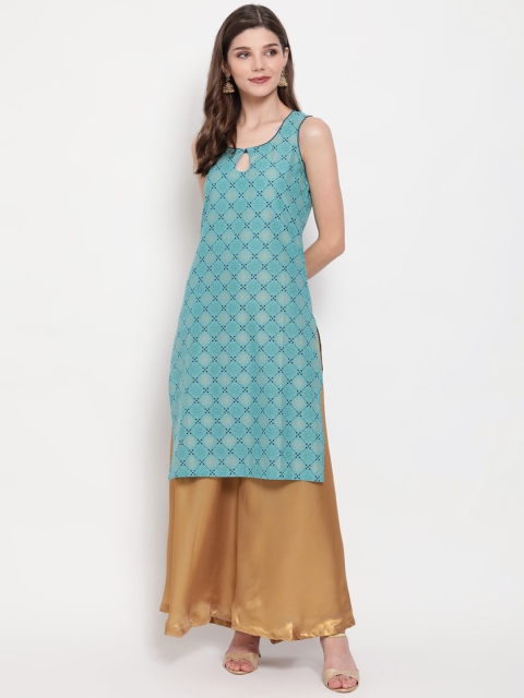 

Luni Women Blue Printed Kurta