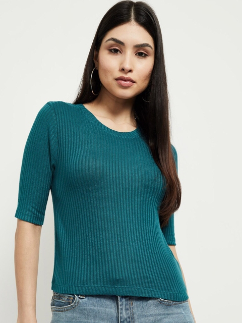 

max Teal Fitted Top