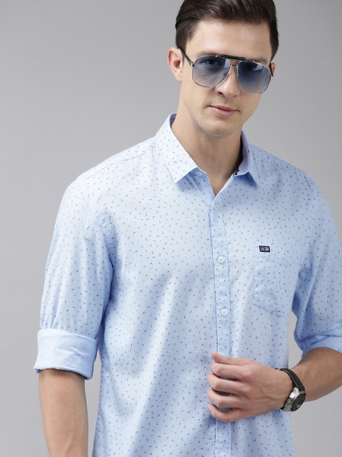 

Arrow Sport Men Blue Floral PrintedSlim FitPure Cotton Casual Shirt