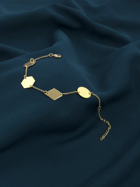 

Mikoto by FableStreet Women Gold-Toned Brass Handcrafted Link Bracelet