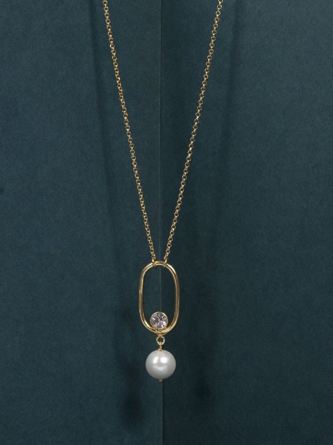 

Mikoto by FableStreet Gold-Plated & White Brass Togetherness Pearl Necklace