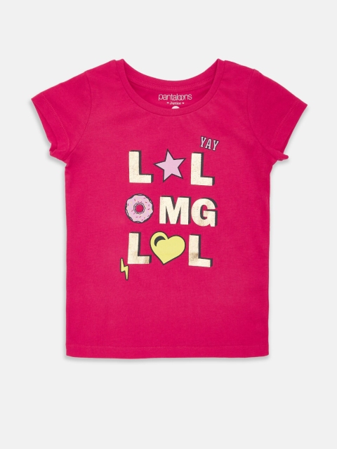 

Pantaloons Junior Girls Fuchsia Printed T-shirt
