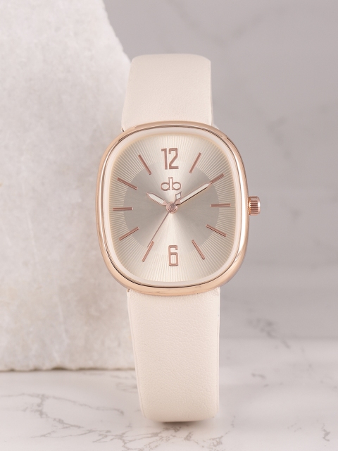 

DressBerry Women Gold-Toned Striped Dial & Off-White Straps Analogue Watch MFB-PN-SNT-C28