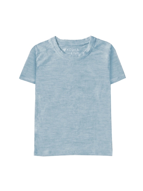 

Kosha Girls Sky Blue Merino Wool & Bamboo Half Sleeves Thermal T-Shirt
