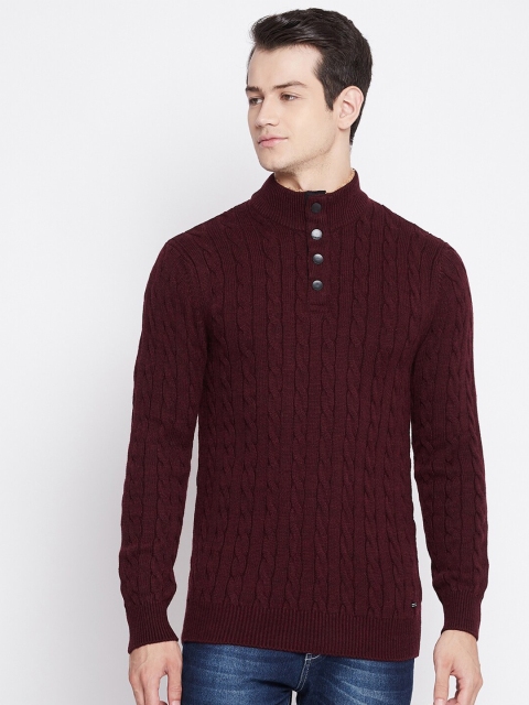 

Octave Men Maroon Cable Knit Acrylic Pullover