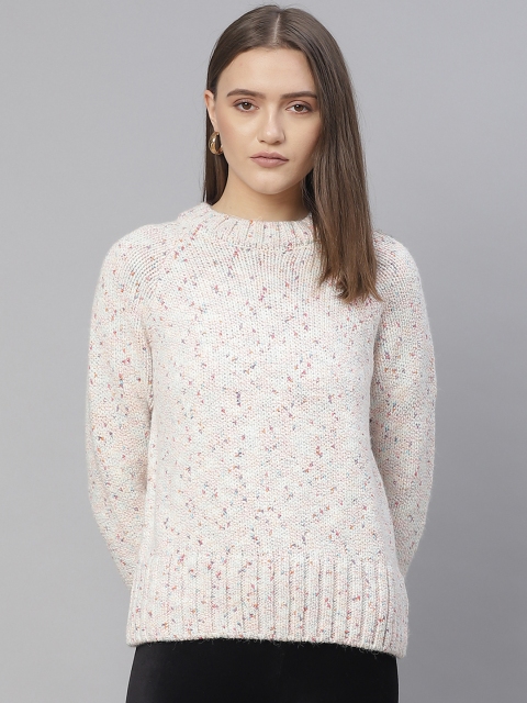 

Marks & Spencer Women Cream-Coloured Speckled Pullover