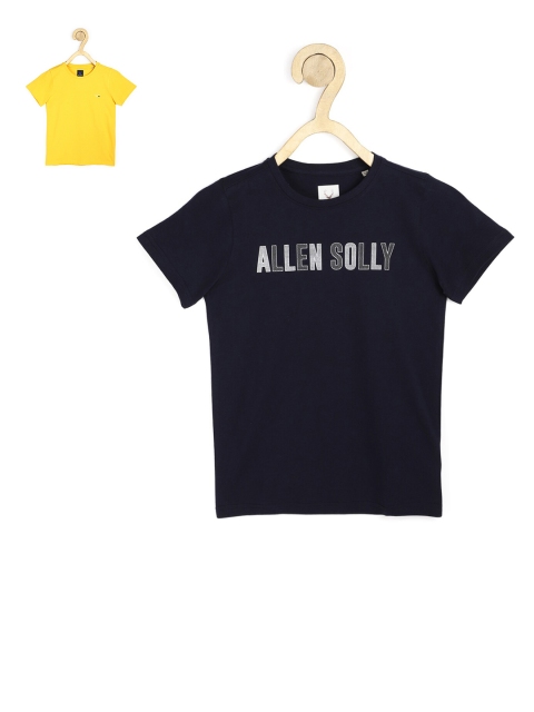 

Allen Solly Junior Boys Yellow & Black Typography 2 Printed T-shirt