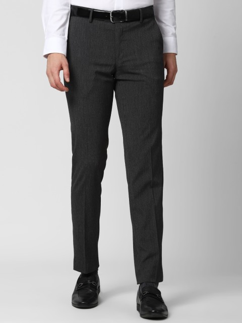 

Peter England Men Black Slim Fit Formal Trousers