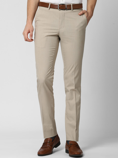 

Peter England Men Beige Slim Fit Formal Trousers