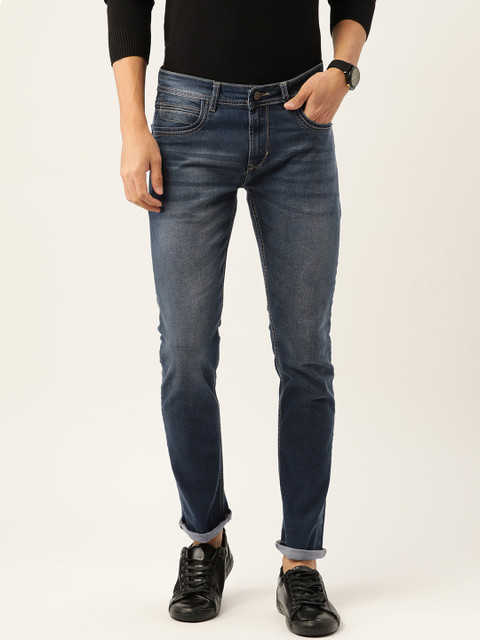 

Peter England Casuals Men Navy Blue Slim Tapered Fit Light Fade Stretchable Jeans