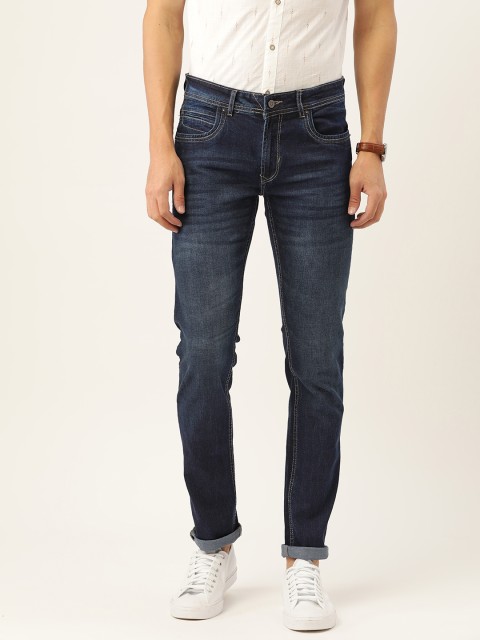 

Peter England Casuals Men Navy Blue Slim Tapered Fit Light Fade Stretchable Jeans